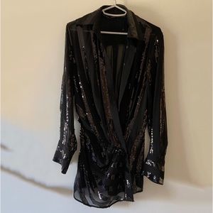 Zara Black sequin blouse